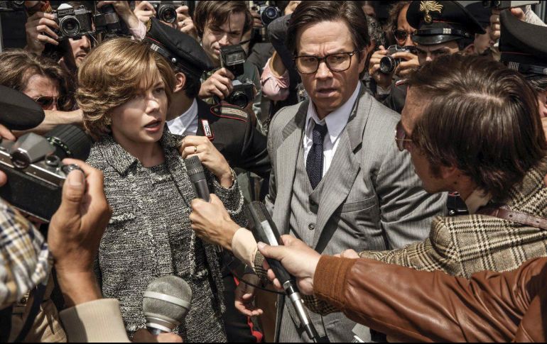 Mark Wahlberg y Michelle Williams protagonizan el filme “Todo el dinero del mundo”. AP/F. Lovino