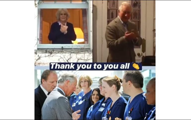 El príncipe Carlos y su esposa salen por separado en un video en el que se les ve aplaudiendo a los especialistas en la salud. INSTAGRAM