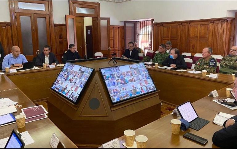 Videoconferencia entre el gabinete de seguridad y los gobernadores de las 32 entidades del país. SUN