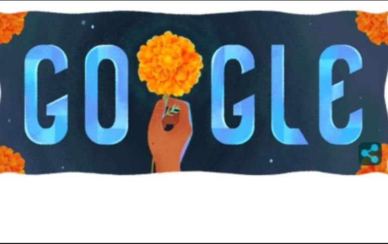 Google presentó un diseño este 2020 donde reemplaza una de sus “o” por la flor de cempasúchil. ESPECIAL / Google