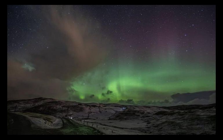 Brae, en las islas Shetland, fue uno de los mejores puntos para observar la aurora entre la noche del lunes y la madrugada del martes. SIMMER DIM/BBC WEATHER WATCHERS