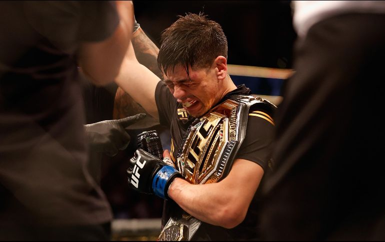Brandon Moreno se convirtió en el primer mexicano en conquistar un título de Ultimate Fighting Championship (UFC). AFP/C.Petersen