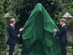 William y Harry asisten a la inauguración de la estatua de Lady Di. AP / D. Lipinski