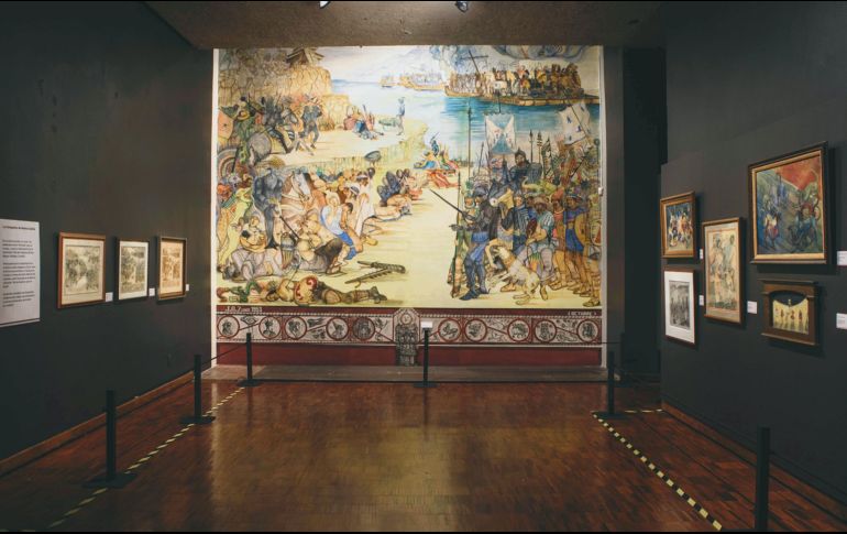 “La conquista de nueva galicia”. El mural retrata de forma vibrante uno de los momentos más dramáticos en la historia de nuestra región. El Informador/ G. Gallo