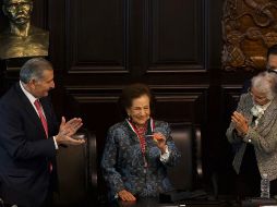 Ifigenia Martínez recibe la Medalla Belisario Domínguez este jueves en el Senado, en Ciudad de México. SUN/G. Espinosa