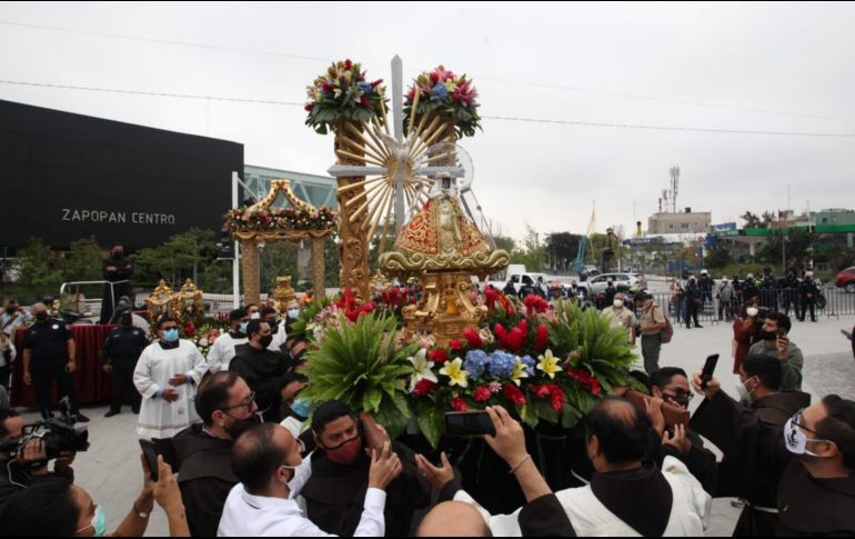 La Virgen de Zapopan a su llegada a la Basílica. EL INFORMADOR / A. Camacho
