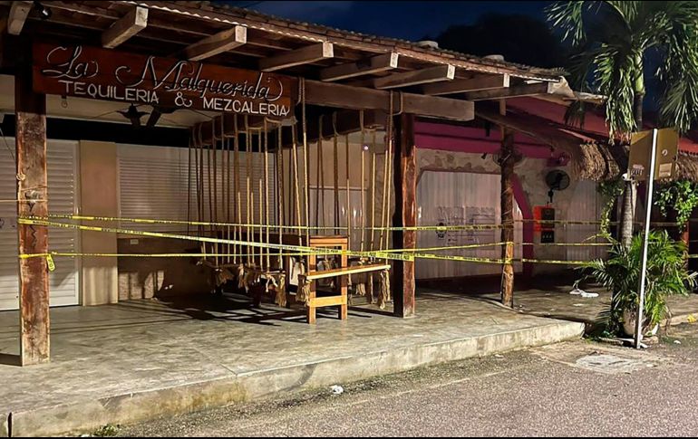 La zona donde se registró el tiroteo en Tulum, Quintana Roo, quedó acordonada. EFE/Fiscalía General del Estado de Quintana Roo