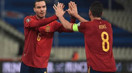 La selección española llegó a 17 unidades en siete partidos disputados. AFP/A. Messinis