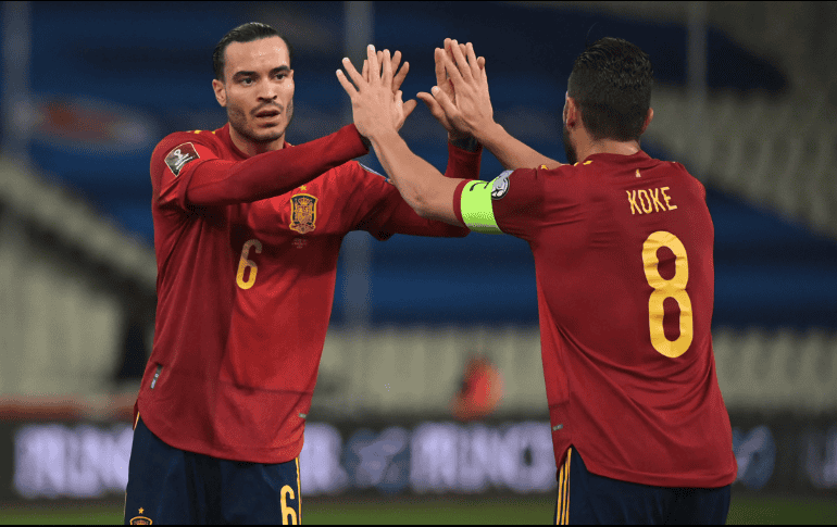 La selección española llegó a 17 unidades en siete partidos disputados. AFP/A. Messinis