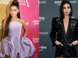 A pesar de haber sido dos de las cantantes más escuchadas del año, Ariana Grande y Dua Lipa no triunfaron en ninguna categoría en los American Music Awards 2021. AFP/ ANGELA WEISS, AFP/ JAMIE MCCARTHY