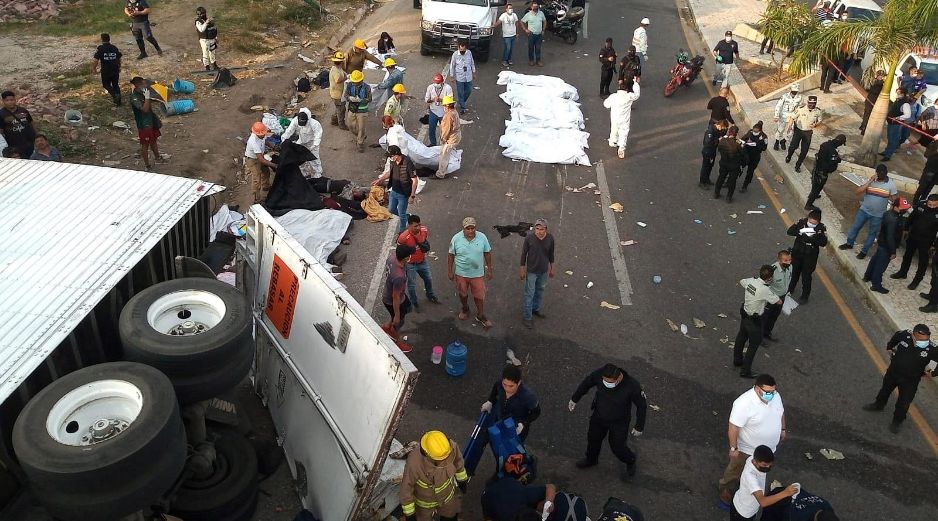 En el accidente murieron 56 migrantes y 105 más resultaron heridos. EFE/C. López