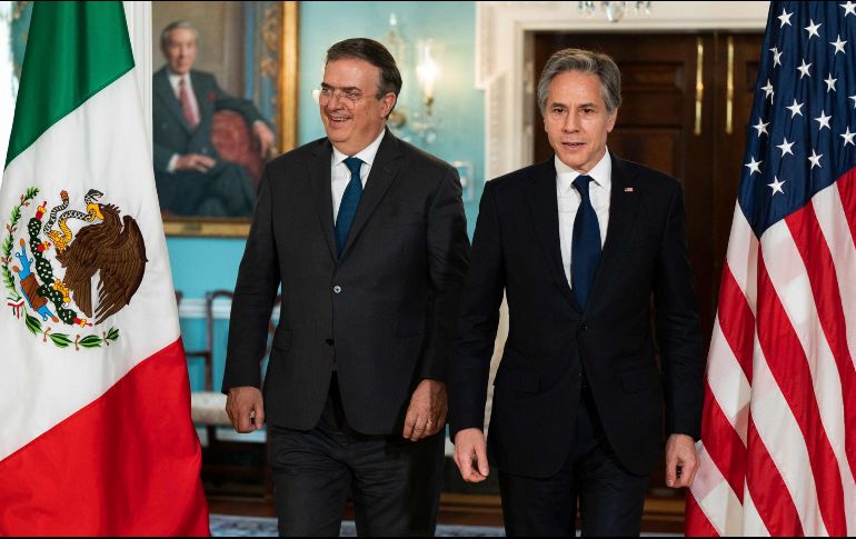 Dio inicio la reunión entre el secretario estadounidense de Estado, Antony Blinken, y el canciller mexicano, Marcelo Ebrard, en Washington. ESPECIAL