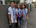 La familia Hernández Hernández originaria de Hidalgo, viajó a Jalisco para presenciar el primer partido de la final del futbol mexicano. EL INFORMADOR/E. GRANADOS