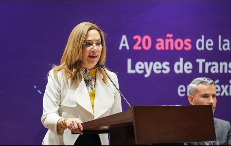 La comisionada presidenta del INAI, Blanca Lilia Ibarra, informó que Jalisco es el primer lugar nacional con mayor carga de información pública. ESPECIAL / Gobierno de Jalisco