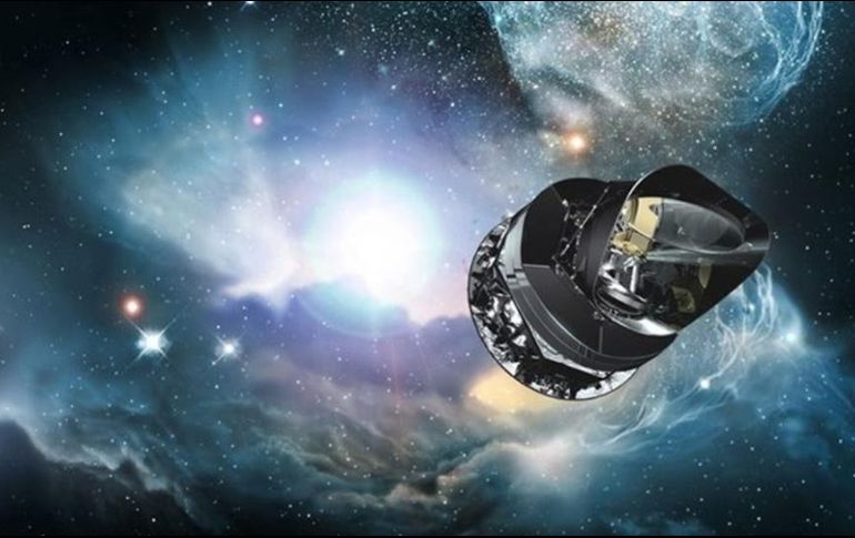 Recreación artística de la nave Planck de la ESA, cuya misión principal es estudiar el fondo cósmico de microondas (CMB por sus siglas en inglés), la radiación reliquia del Big Bang. ESA