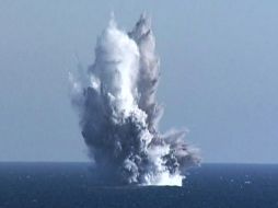 A decir de los rusos, Poseidón podría provocar un tsunami que anegaría al Reino Unido con un maremoto de 500 metros de agua de mar radiactiva. EFE/KCNA