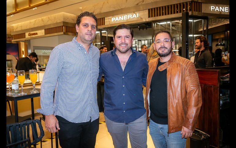 Gonzalo Rodríguez, Mauricio Aceves y Diego Chávez. GENTE BIEN JALISCO/ Jorge Soltero