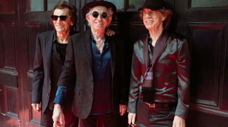 (De izquierda a derecha) Ronnie Woods, Keith Richards y Mick Jagger. CORTESÍA
