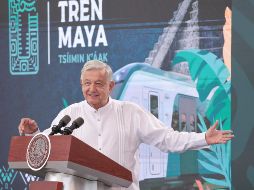 Andrés Manuel López Obrador inició el recorrido inaugural este viernes 15 de diciembre del primer tramo del Tren Maya que correrá de Campeche a Cancún. EFE / ESPECIAL / Presidencia de México