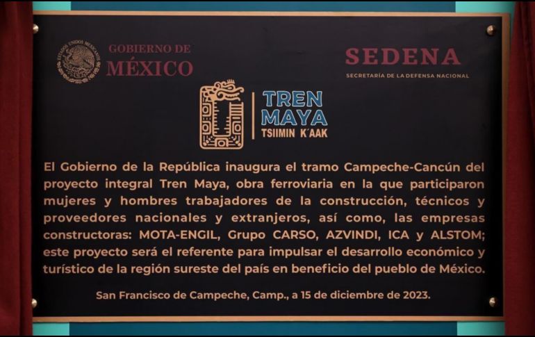 15 de diciembre inauguran el Tren Maya. ESPECIAL/ Gobierno de México