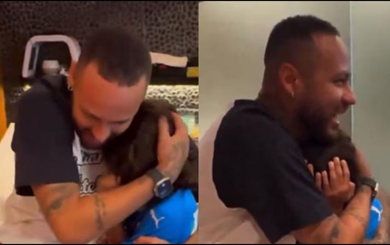 El menor mostró nerviosismo, pero cuando vio a Neymar comenzó a llorar, el futbolista lo abrazó y platicó con él, incluso se sorprendió con el jersey que portaba. ESPECIAL