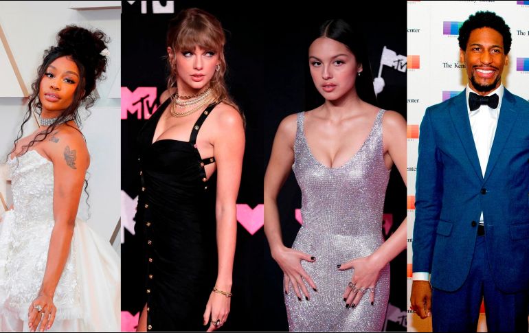 De izquierda a derecha, SZA, Taylor Swift, Olivia Rodrigo y Jon Batiste. EFE