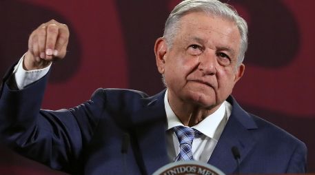 El Presidente López Obrador durante su conferencia matutina en Palacio Nacional de Ciudad de México. EFE/Mario Guzmán