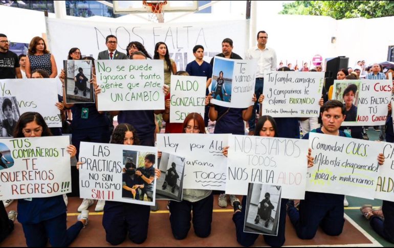 Estudiantes de la UdeG pidieron que se encuentre con vida a Aldo. EL INFORMADOR/ A. Navarro