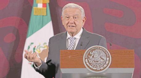 Andrés Manuel López Obrador, Presidente de México, durante su conferencia matutina en Palacio Nacional. EL UNIVERSAL